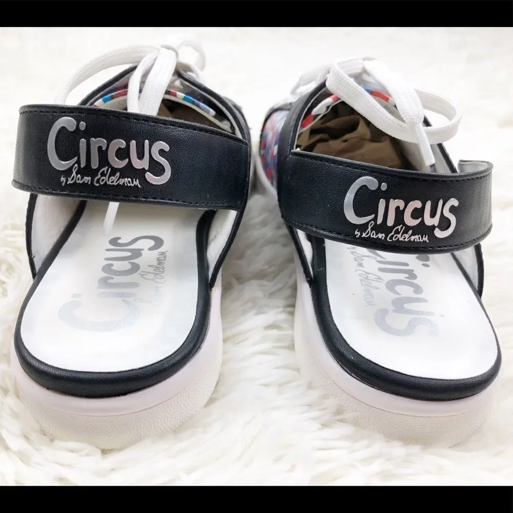 Circus Sam Edelman Murray Red Blue Confetti‎ Black Slingback Sneakers Shoes 7.5